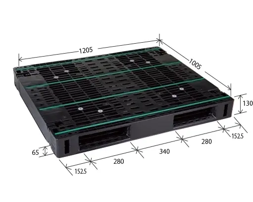 J-R2・1012L プラスチックパレット 1005 × 1205 × 130mm 両面使用・2方差し