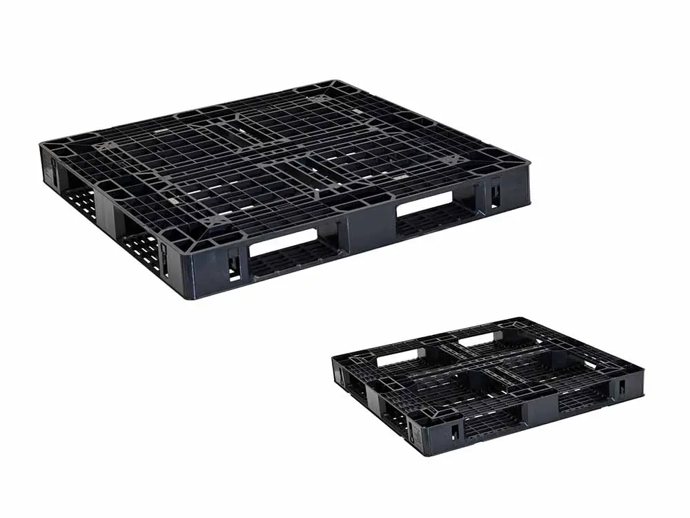 EXA1111-125H-2 プラスチックパレット 1100 × 1100 × 125mm 片面使用・4方差し