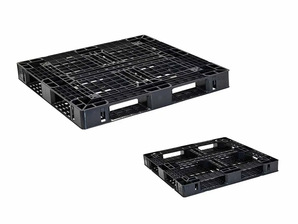 EXA1111-3 プラスチックパレット 1100 × 1100 × 120mm 片面使用・4方差し