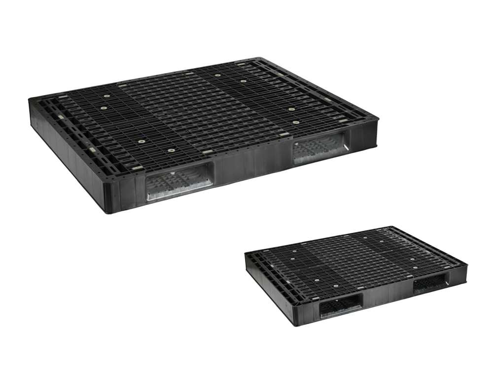 FS1411-2RR プラスチックパレット 1400 × 1100 × 144mm 両面使用・2方差し