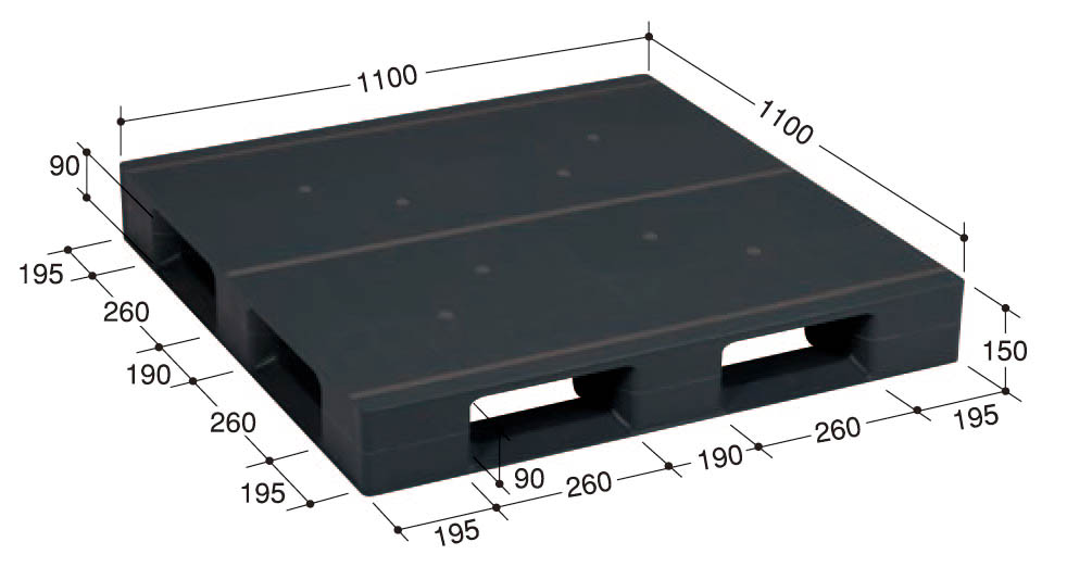 日本プラパレット AZFD1111FE-RR 税別10,800円送料無料 1100×1100×150H