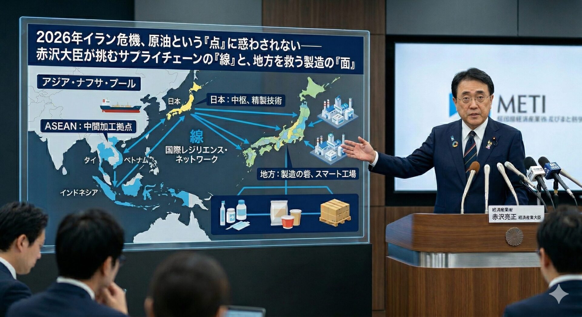 2026年イラン危機、原油という『点』に惑わされない—赤沢大臣が挑む