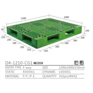 新台 D4-1210-CG1 プラスチックパレット