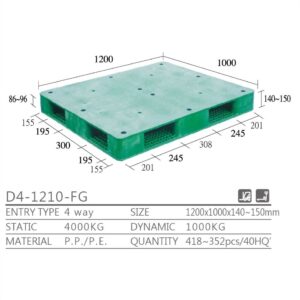 新台 D4-1210-FG プラスチックパレット