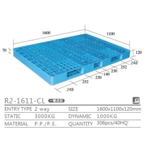 新台 R2-1611-CL プラスチックパレット
